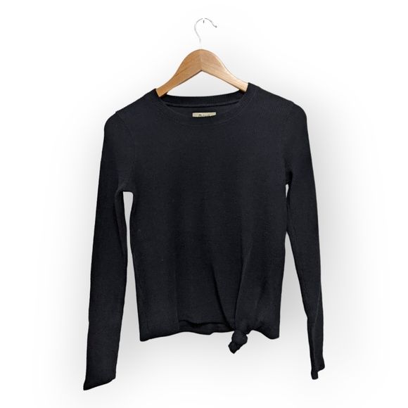 Madewell True Black Elwood Knot Front Top, XXS - Picture 3 of 7